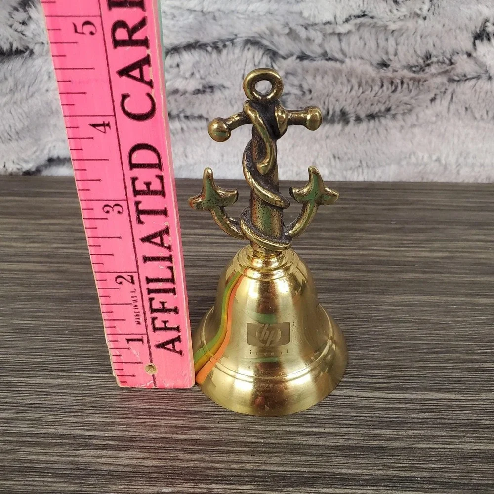 Hewlett-Packard‎ Etched HP Invent Brass Anchor Desk Bell Technology Advertising